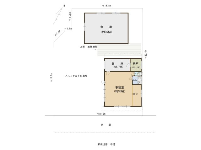 那須塩原市二区町・売倉庫の間取り