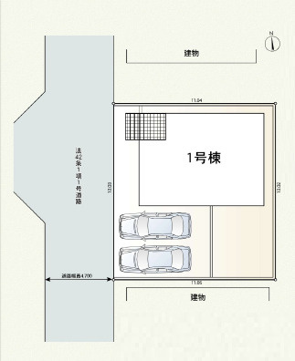 平塚市横内第30　新築戸建　全1棟1号棟の区画図