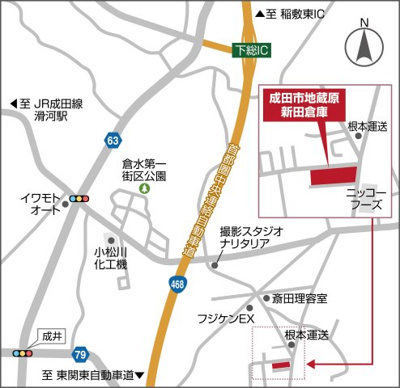 【地図】 | 成田市地蔵原新田工場