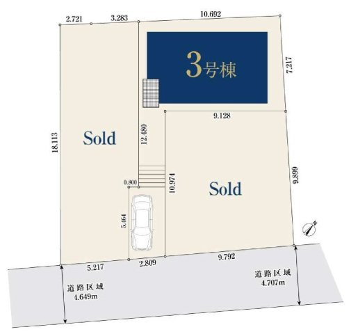 【横浜市磯子区森6丁目33-8全3棟新築戸建て】★仲介手数料無料★（屏風浦小学校・森中学校）の区画図