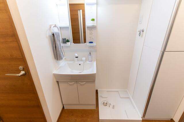 Ｇｒａｎｄｅ北綾瀬ＥＡＳＴの洗面所|独立洗面台あり　※モデルルーム仕様写真