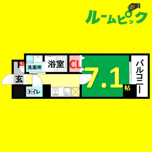 ファスティーナ本陣　名古屋市賃貸　仲介手数料無料の間取り