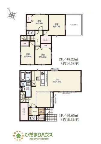 【間取り】 | 水戸市千波町1期　新築戸建　1号棟 | 一人部屋が実現できる４LDK間取りです