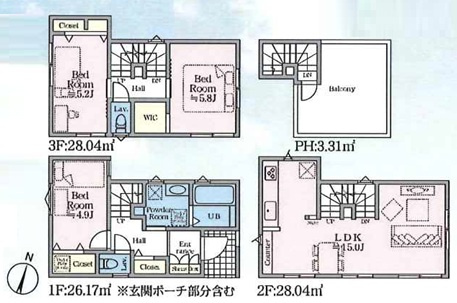 駅もスーパーもあって？学校も近くて平坦地？控えめに言って最高立地◎難しく聞こえる借地権は深掘るとメリットもあります☆な【西区中央2丁目借地権付き新築戸建】の間取り