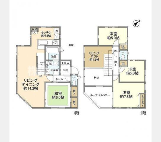 前貝塚町貸家の間取り|間取