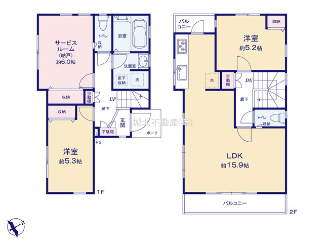 杉並区高円寺北3丁目 　中古戸建の間取り|3LDK
79.28㎡
