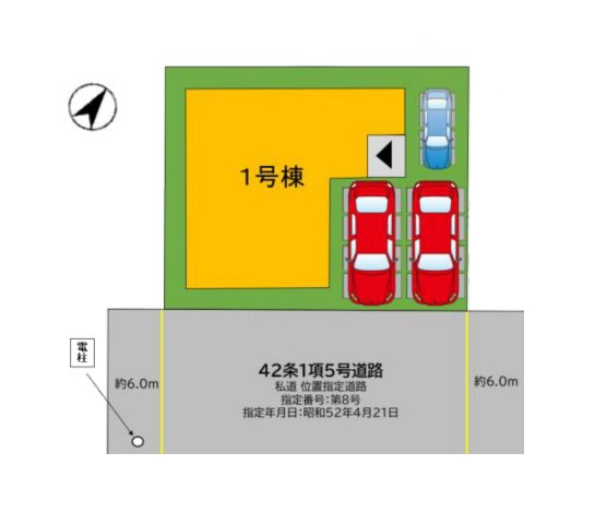 糟屋郡粕屋町柚須第4-1棟（1号棟）の区画図|配置図