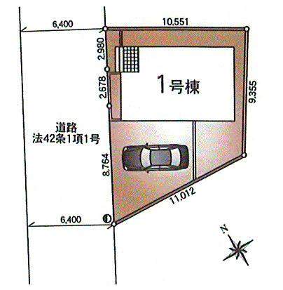 昭島市拝島町1丁目　新築戸建全1棟の区画図