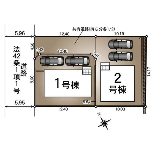 クレイドルガーデン周南市城ケ丘第5　1号棟の区画図