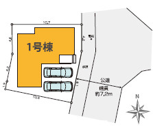 草加市稲荷4丁目 新築分譲住宅 の区画図