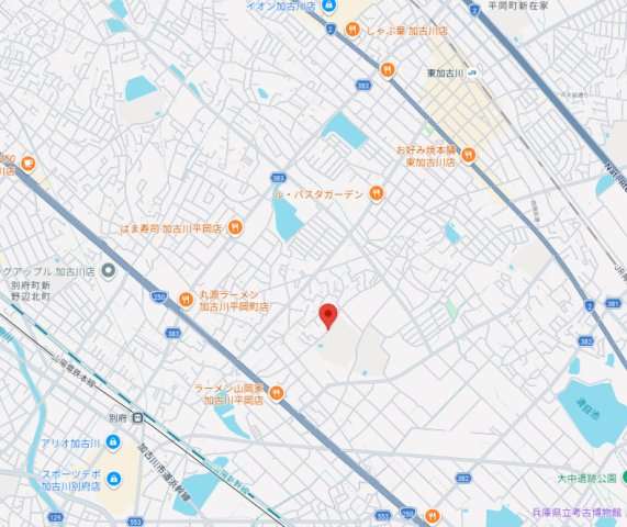 加古川市平岡町二俣　土地の地図