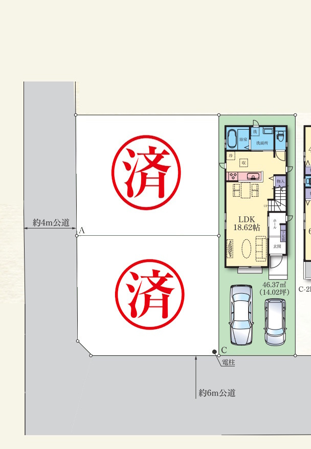 相模原市南区相模台7丁目３棟の区画図