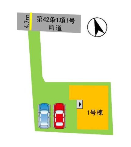 糟屋郡新宮町下府1丁目第2-1棟（1号棟）の区画図|配置図