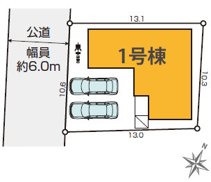 草加市弁天5丁目 新築分譲住宅の区画図