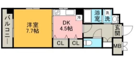 コンフォート博多の間取り|使いやすい間取りです。