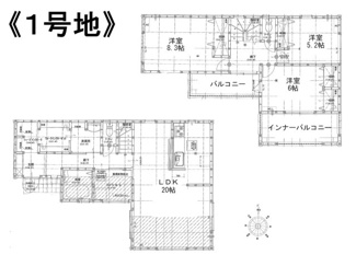 【間取り】 | 奈良市紀寺町の新築一戸建 全２区画 | １号地間取図