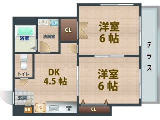 【間取り】 | URBIS高円寺 | 2DKのお部屋です。