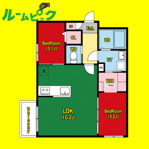 ilusion本陣北　名古屋市賃貸　仲介手数料無料の間取り