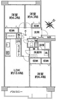 【間取り】 | サンタウン御屋敷壱番館 | 3LDK♪73.86平米♪収納たっぷりでスッキリと生活できます♪
