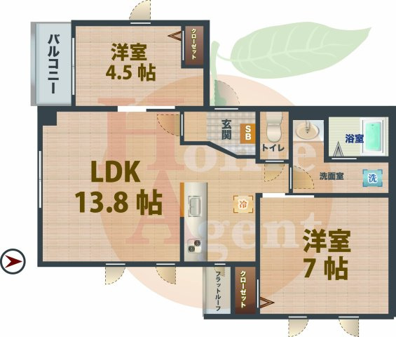 【間取り】 | Peabody　Homes　Nakanosakaue | 2LDKのお部屋です。