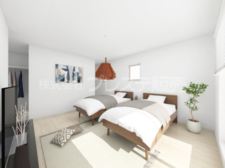 【洋室】 | 奈良市紀寺町の新築一戸建 全２区画 | ２号地２階洋室（主寝室）完成イメージ／南向きですので、陽あたり良好です♪