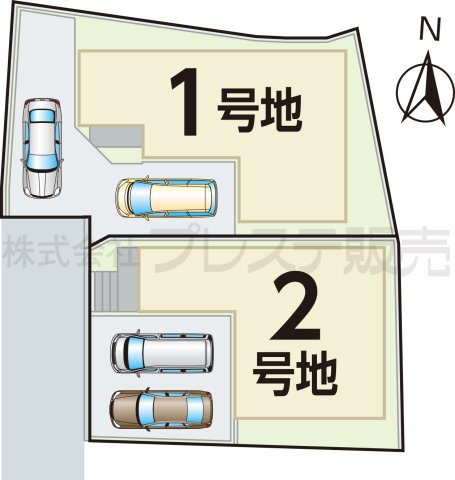 奈良市紀寺町の新築一戸建 全２区画の区画図|全体区画図