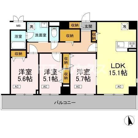 カスタリア西船橋Ⅱの間取り