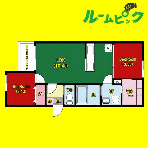 ilusion本陣北　名古屋市賃貸　仲介手数料無料の間取り