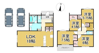 【間取り】 | 川西市大和西1丁目8の7　新築一戸建て
