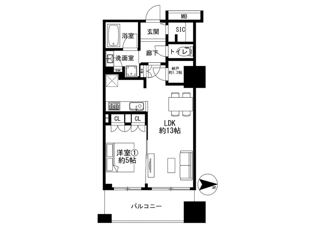 プレサンスレジェンド堺筋本町タワーの間取り