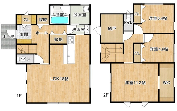 長期優良住宅取得物件　松江　新築8区画　4号棟の間取り