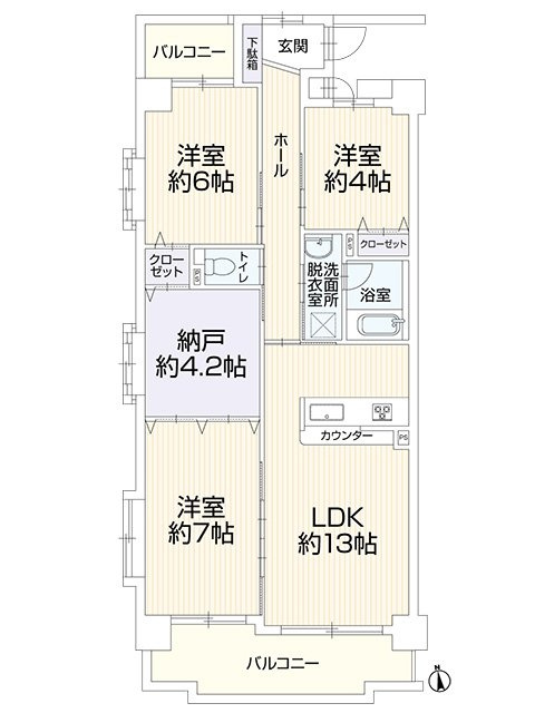 リフォーム　中古マンション　ライオンズマンション一宮市九品町　平成3年築の間取り