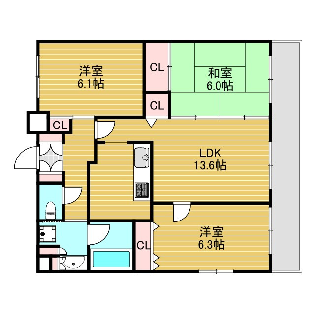 ライオンズマンション三国本町の間取り