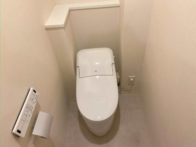 ＡＲＴ　ＲＥＳＩＤＥＮＣＥ　ＩＮ　ＫＡＳＨＩＷＡ－ｎｏ－ＨＡのトイレ|落ち着いた色調のトイレです
