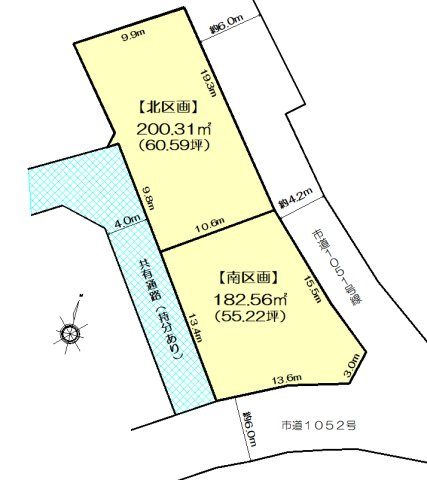 岩槻区鹿室 全２区画の区画図|２区画の分譲です