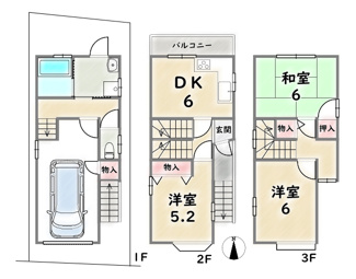 【間取り】 | 右京区梅津罧原町
