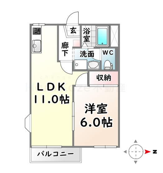 【間取り】 | ドミール鶴里【名古屋市賃貸・東向き】