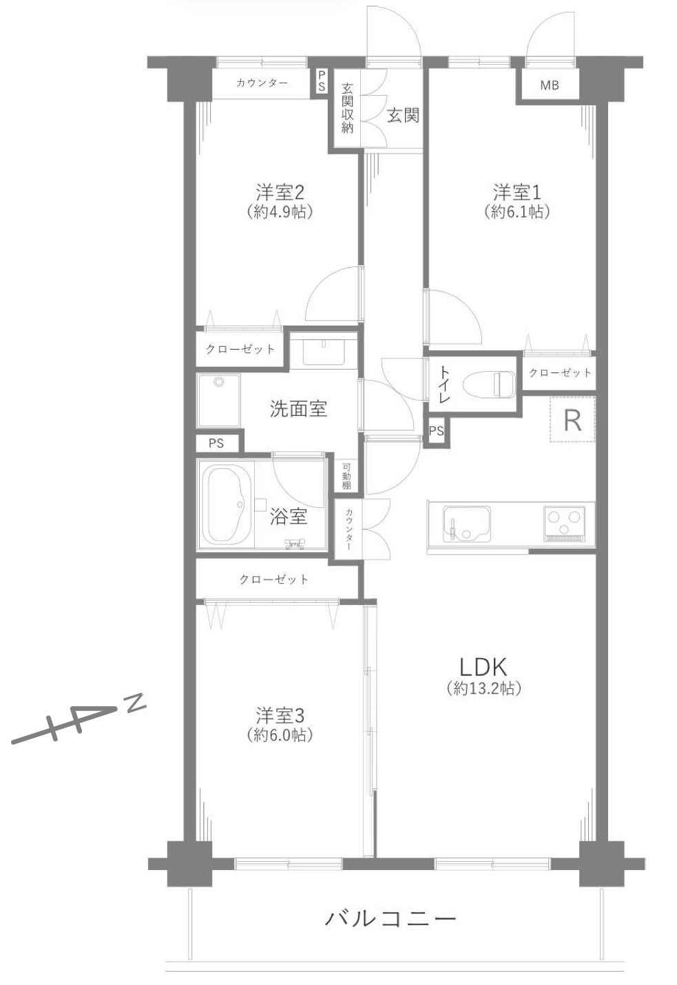 藤和ライブタウン松戸新八柱IIIの間取り