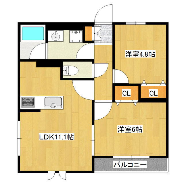 プレシャスハートランド東小岩の間取り|収納充実！カウンターキッチンつきのリビングです♪