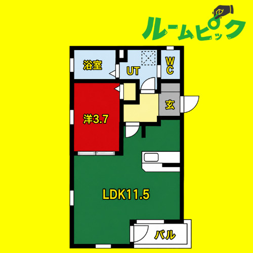 クラージュ本陣　名古屋市賃貸　仲介手数料無料の間取り