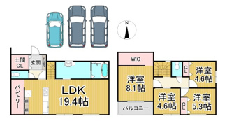 【間取り】 | 川西市水明台４丁目7の5　新築一戸建て