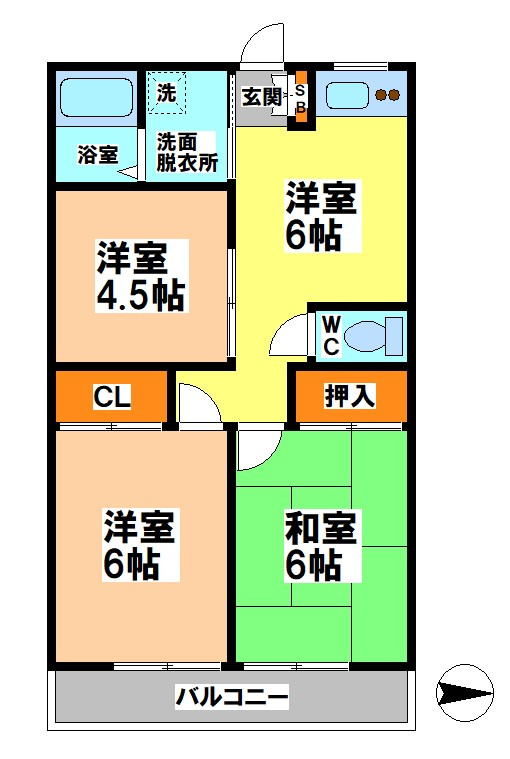 三鷹市井口３丁目のアパートの間取り