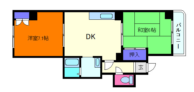 カーサもとやまの間取り