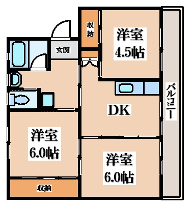 【間取り】 | ビレッジハウス船江