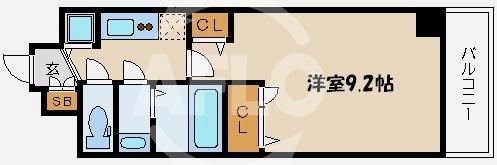 クリスタルグランツ心斎橋EASTの間取り|クリスタルグランツ心斎橋EAST　広々とした間取