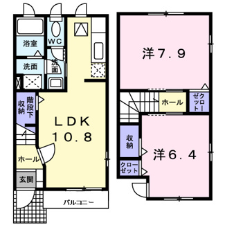 【間取り】 | 全室２面採光のメゾネットタイプの2LDK