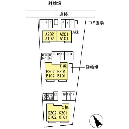 アヴニール優　B棟の区画図