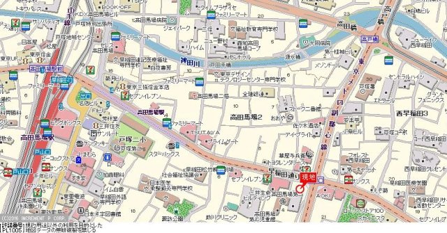 スカイコート早稲田壱番館の地図