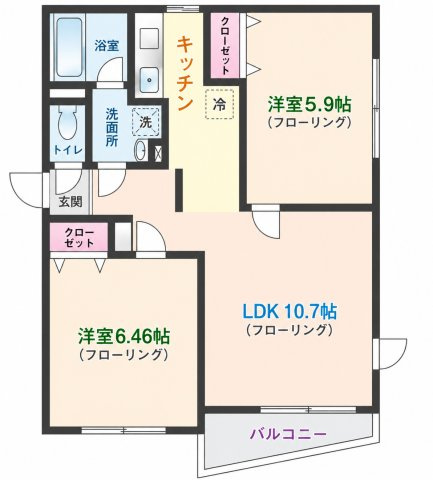 三鷹市下連雀４丁目の賃貸マンションの間取り