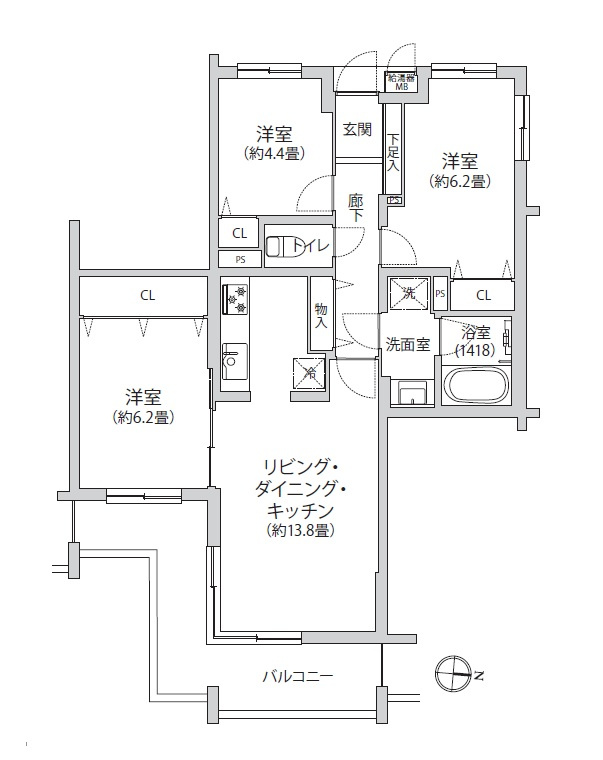 サンヴェール長津田の間取り